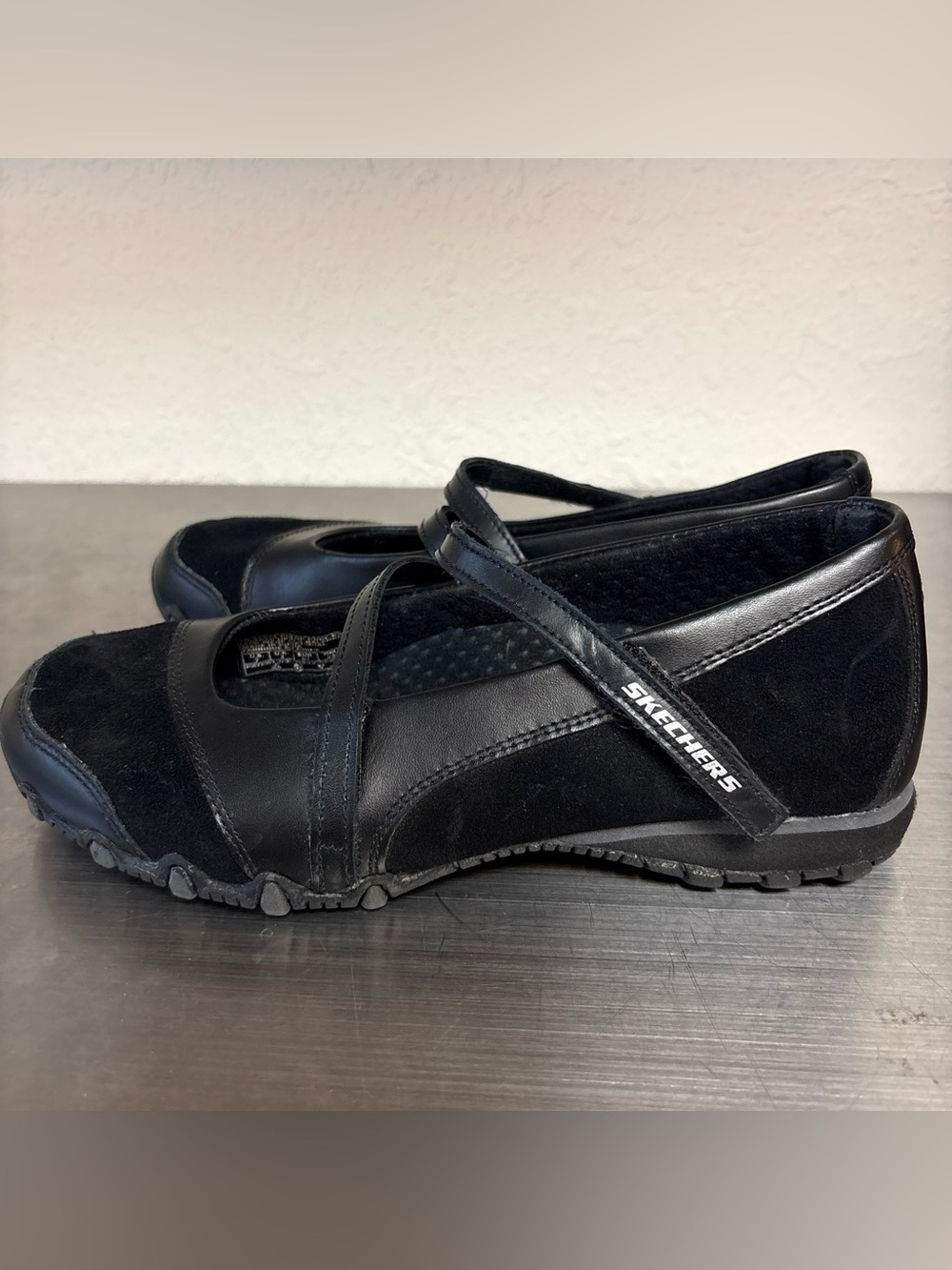 Vintage Y2K Skechers Black Suede Leather Mary Jane Shoes💕